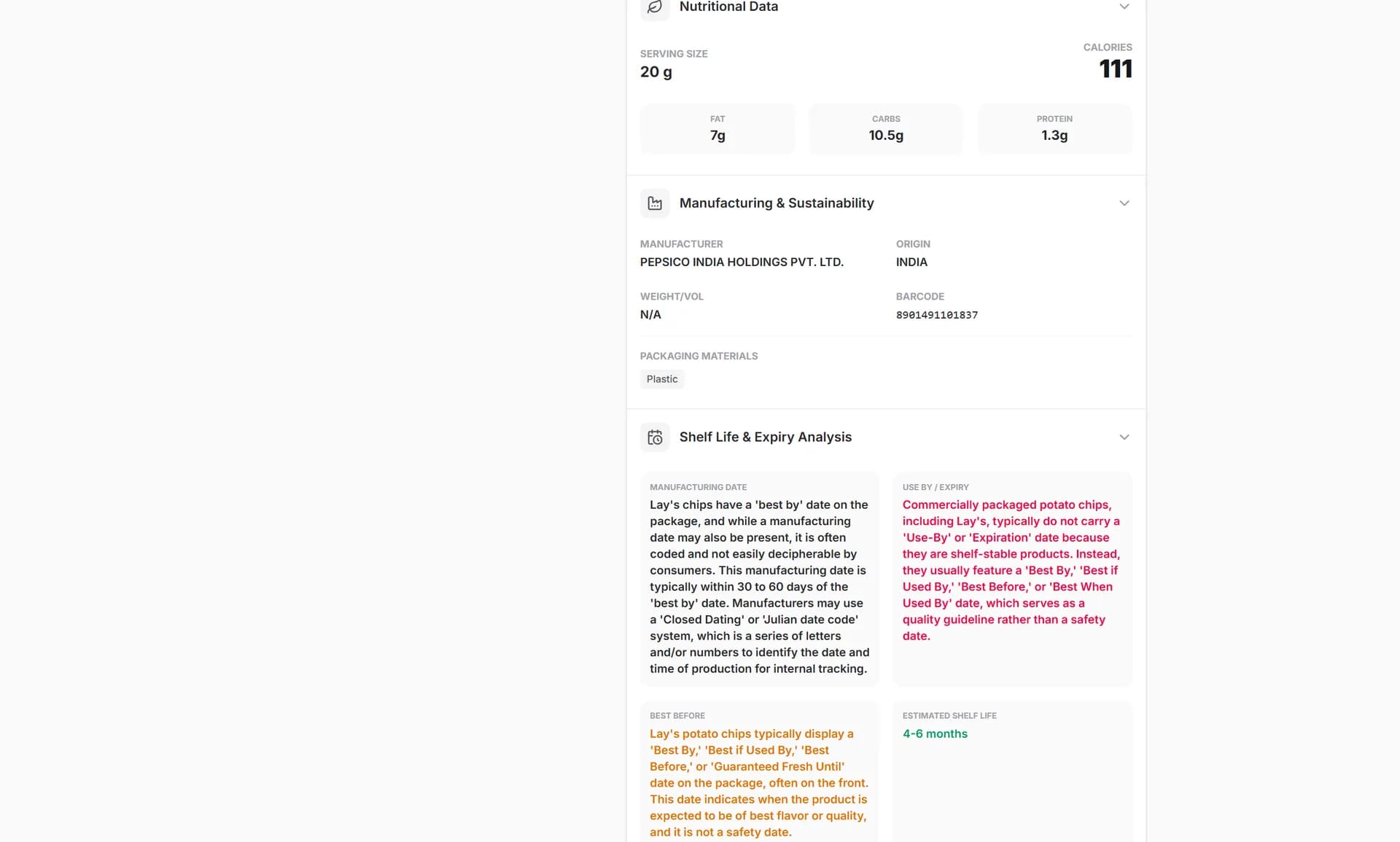 Product Analyzer screenshot 10